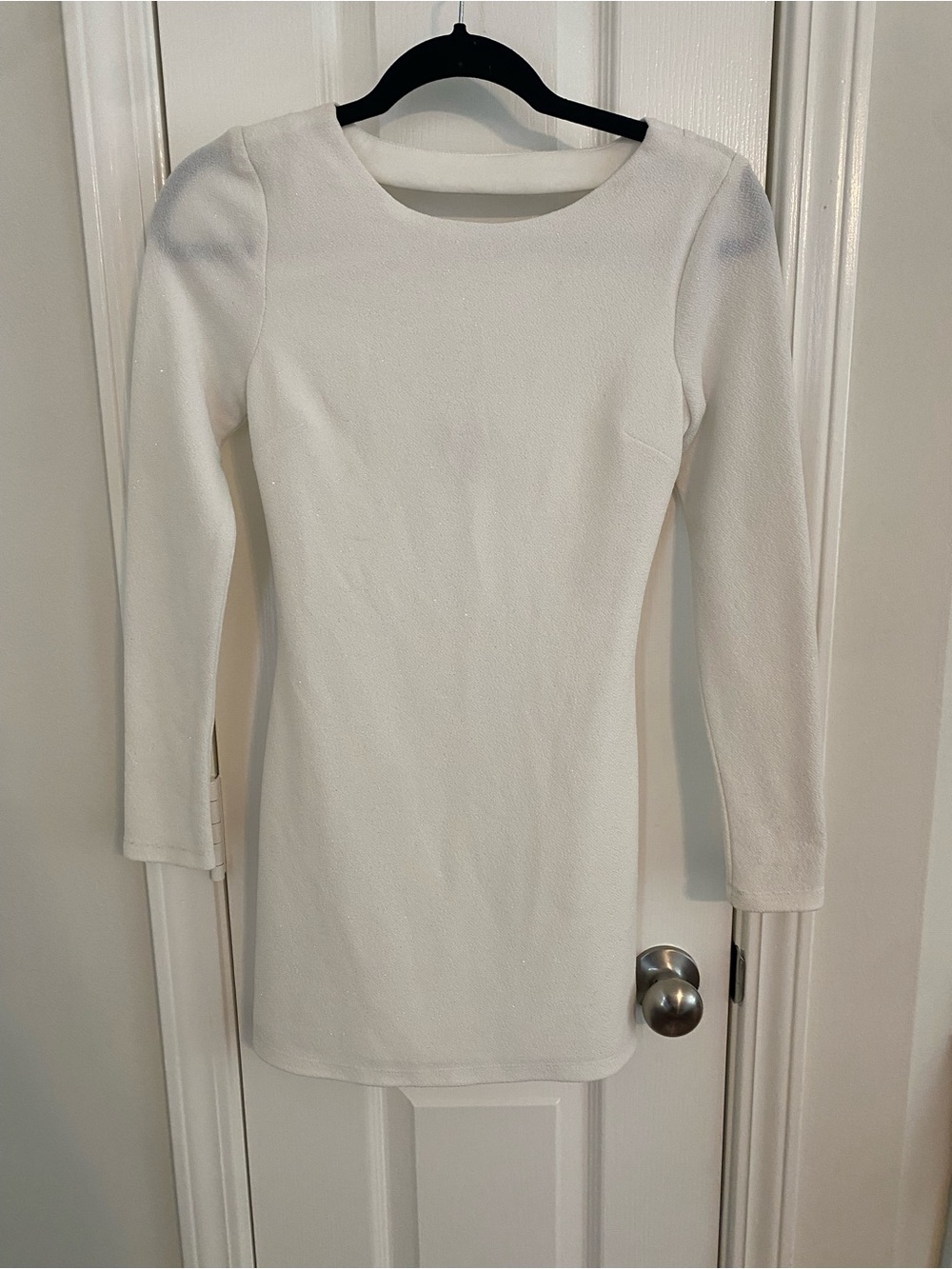 Speechless White Long Sleeve Mini Sheath Dress